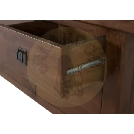 Mueble TV Altair en teca nogal satinado 2 puertas 4 cajones tapa con marco 180x35x56cm - Giner y Colomer - 2397GYC - foto-secundaria-4