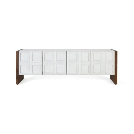 Mueble de TV Viren cuatro puertas madera de mango y nogal cierre suave gestión de cables acabado mate 170x45x56cm - Giner y Colomer - 2401GYC - foto-blanco