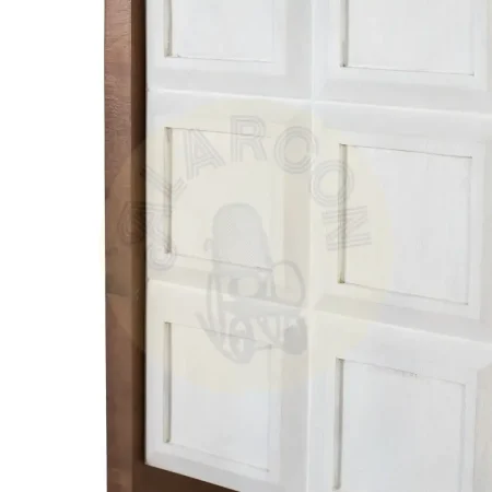 Aparador Viren madera de mango acabado blanco y nogal 4 puertas 2 estantes 170x45x76cm - Giner y Colomer - 2402GYC - foto-secundaria-4
