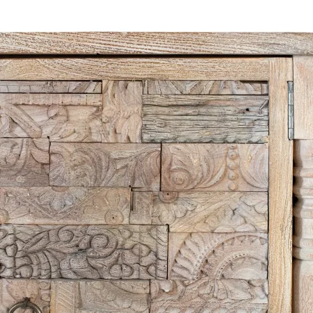 Aparador Origen en roble recuperado gris lavado con pátina envejecida 4 puertas y 4 estantes interiores patas elevadas barniz mate estilo boho étnico 180x80x86cm - Giner y Colomer - 2404GYC - foto-secundaria-4