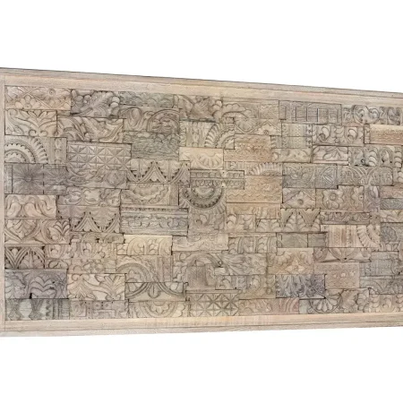Cabecero Origen en madera de roble recuperada gris lavado estilo boho étnico 167x7x82cm - Giner y Colomer - 2406GYC - foto-secundaria-1