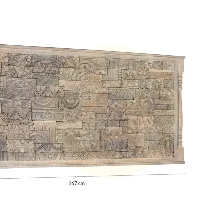 Cabecero Origen en madera de roble recuperada gris lavado estilo boho étnico 167x7x82cm - Giner y Colomer - 2406GYC - foto-secundaria-4