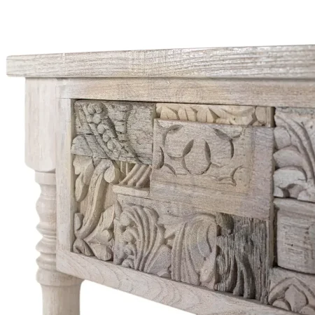 Consola Origen roble recuperado gris lavado pátina envejecida estilo boho étnico 120x35x75cm - Giner y Colomer - 2410GYC - foto-secundaria-3