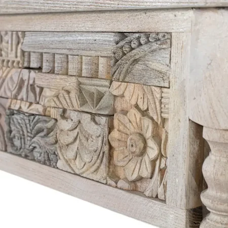 Consola Origen roble recuperado gris lavado pátina envejecida estilo boho étnico 120x35x75cm - Giner y Colomer - 2410GYC - foto-secundaria-4