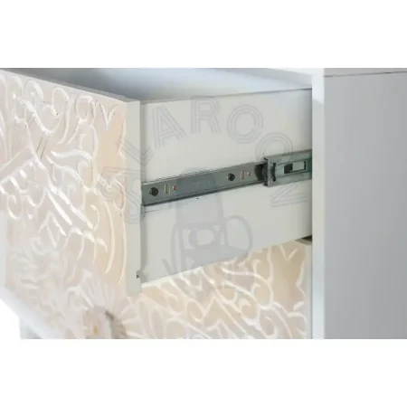Cómoda Bali en madera de mango lacada blanco marfil 3 cajones cierre suave guías metálicas patas elevadas estilo mediterráneo moderno 90x45x80cm - Giner y Colomer - 2415GYC - foto-secundaria-4