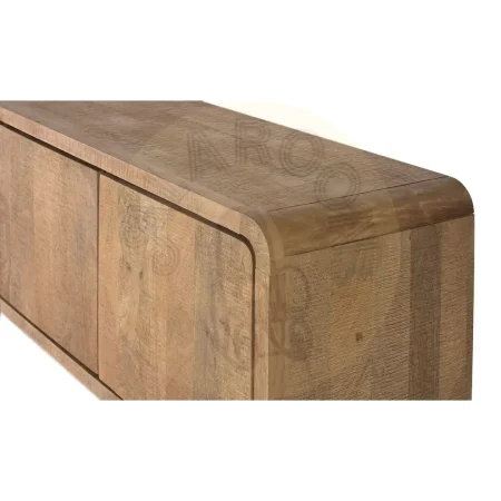 Mueble de TV Sarine en madera de mango acabado miel patas negras 4 puertas con sistema push estilo nórdico contemporáneo 180x40x50cm - Giner y Colomer - 2421GYC - foto-secundaria-3