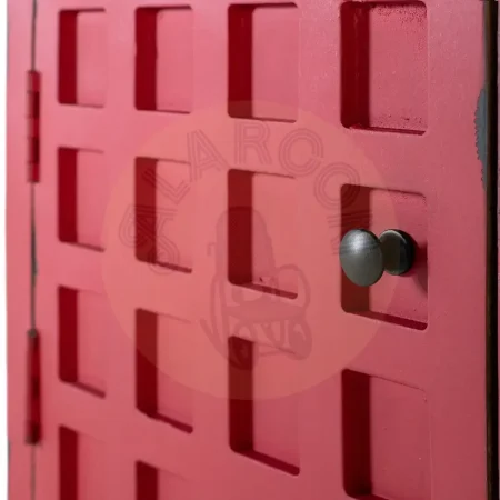 Consola Akai acabado lacado sin brillo rojo burdeos en madera de mango 2 puertas 2 cajones 108x35x72cm - Giner y Colomer - 2425GYC - foto-secundaria-4