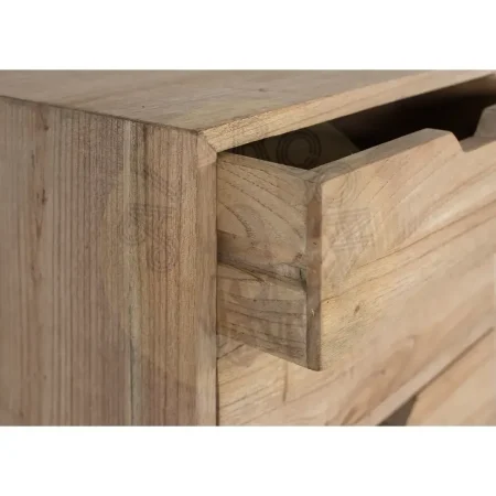 Mesita de noche Koba en madera de mindi 3 cajones acabado mate tono natural 43x35x57cm - Giner y Colomer - 2427GYC - foto-secundaria-3