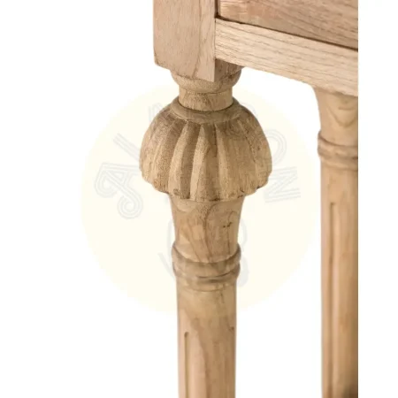 Consola Kumo estilo rústico moderno en madera de mindi acabado mate con cajón y estante inferior 100x30x78cm - Giner y Colomer - 2430GYC - foto-secundaria-2