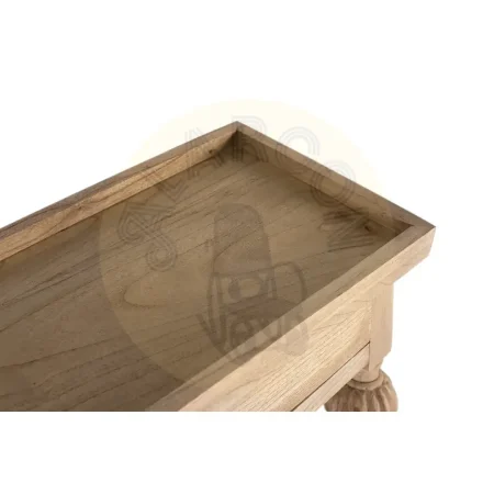 Consola Kumo estilo rústico moderno en madera de mindi acabado mate con cajón y estante inferior 100x30x78cm - Giner y Colomer - 2430GYC - foto-secundaria-3