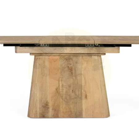 Mesa de comedor extensible Venecia madera maciza de mango sobre con moldura biselada y base tipo drum 150/ 150/200x100x77cm - Giner y Colomer - 2431GYC - foto-secundaria-7