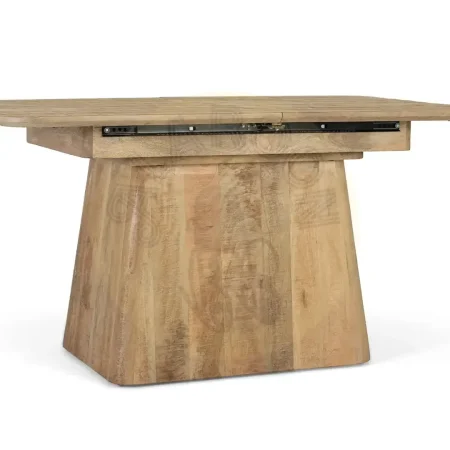 Mesa de comedor extensible Venecia madera maciza de mango sobre con moldura biselada y base tipo drum 150/ 150/200x100x77cm - Giner y Colomer - 2431GYC - foto-secundaria-8