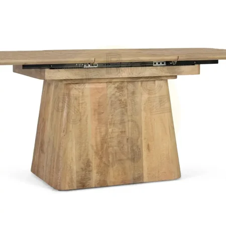 Mesa de comedor extensible Venecia madera maciza de mango sobre con moldura biselada y base tipo drum 150/ 150/200x100x77cm - Giner y Colomer - 2431GYC - foto-secundaria-9