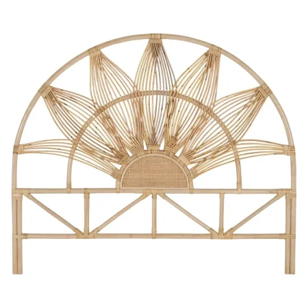 Cabecero Surat de rattan natural trenzado artesanal estilo boho 165x3x140cm - Giner y Colomer - 2436GYC - foto-blanco
