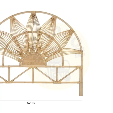 Cabecero Surat de rattan natural trenzado artesanal estilo boho 165x3x140cm - Giner y Colomer - 2436GYC - foto-secundaria-3