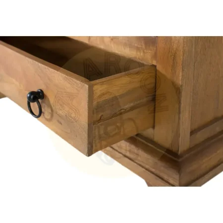 Armario Takara madera de mango estilo colonial y étnico con barra para colgar 3 estantes ajustables y cajón 85x39x180cm - Giner y Colomer - 2443GYC - foto-secundaria-3