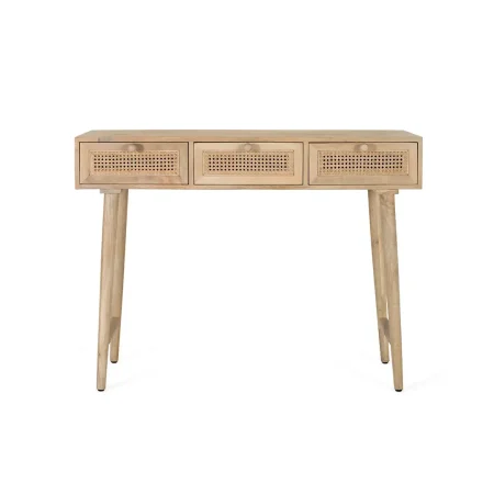 Consola Yara en madera de mango y rejilla de ratán estilo Japandi 120x40x92cm - Giner y Colomer - 2454GYC - foto-blanco
