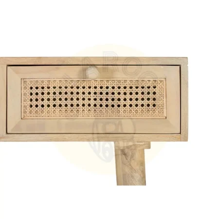 Consola Yara en madera de mango y rejilla de ratán estilo Japandi 120x40x92cm - Giner y Colomer - 2454GYC - foto-secundaria-3