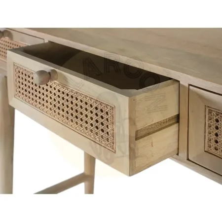 Consola Yara en madera de mango y rejilla de ratán estilo Japandi 120x40x92cm - Giner y Colomer - 2454GYC - foto-secundaria-4