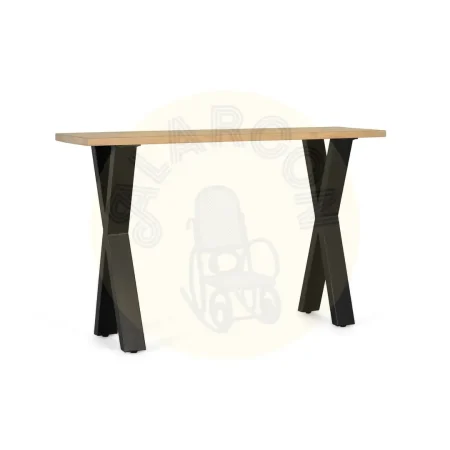 Consola Terral madera de mango lacado estructura metálica negra patas en X 120x35x76cm - Giner y Colomer - 2455GYC - foto-secundaria-1