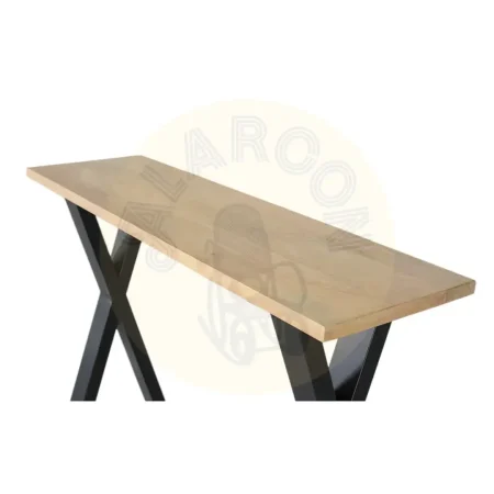 Consola Terral madera de mango lacado estructura metálica negra patas en X 120x35x76cm - Giner y Colomer - 2455GYC - foto-secundaria-2