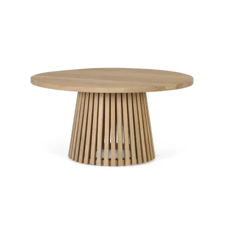 Mesa de centro Yara madera de mango acabado natural estilo Japandi nórdico 90x90x45cm - Giner y Colomer - 2458GYC - foto-blanco