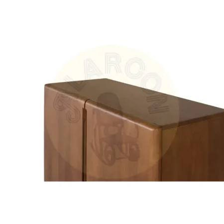 Aparador Kobe madera de mango acabado nogal estilo escandinavo Japandi con 2 puertas y 1 estante 90x40x76cm - Giner y Colomer - 2479GYC - foto-secundaria-2