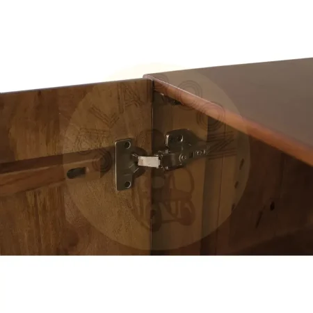 Aparador Kobe madera de mango acabado nogal estilo escandinavo Japandi con 2 puertas y 1 estante 90x40x76cm - Giner y Colomer - 2479GYC - foto-secundaria-4