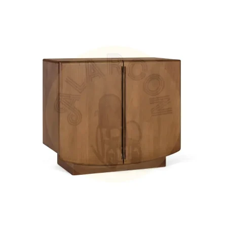 Aparador Kobe madera de mango acabado nogal estilo escandinavo Japandi con 2 puertas y 1 estante 90x40x76cm - Giner y Colomer - 2479GYC - foto-secundaria-7