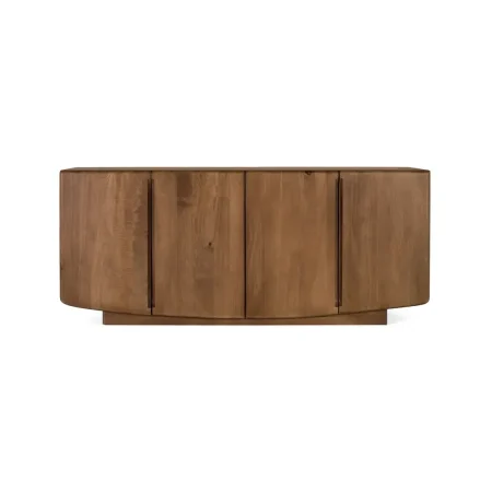 Aparador Kobe madera de mango acabado nogal estilo Japandi 4 puertas 2 estantes 180x40x76cm - Giner y Colomer - 2480GYC - foto-blanco