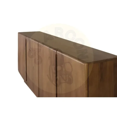 Aparador Kobe madera de mango acabado nogal estilo Japandi 4 puertas 2 estantes 180x40x76cm - Giner y Colomer - 2480GYC - foto-secundaria-2