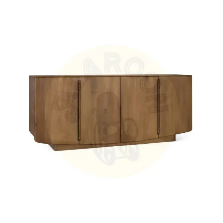 Aparador Kobe madera de mango acabado nogal estilo Japandi 4 puertas 2 estantes 180x40x76cm - Giner y Colomer - 2480GYC - foto-secundaria-7
