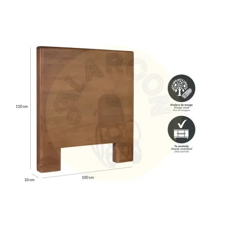 Cabecero Kobe en madera de mango acabado nogal estilo escandinavo y Japandi aporta calidez y elegancia 100x10x110cm - Giner y Colomer - 2481GYC - foto-secundaria-3