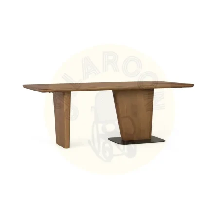 Mesa de centro Kobe madera de mango acabado nogal con patas en negro estilo Japandi 120 mx60x45cm - Giner y Colomer - 2485GYC - foto-secundaria-1