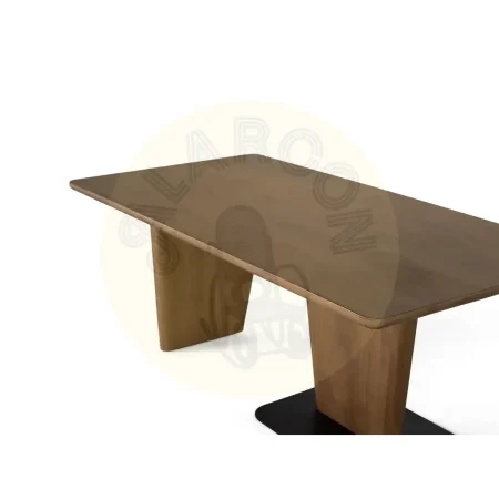 Mesa de centro Kobe madera de mango acabado nogal con patas en negro estilo Japandi 120 mx60x45cm - Giner y Colomer - 2485GYC - foto-secundaria-2