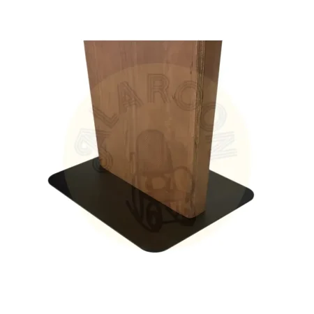 Mesa de comedor Kobe madera de mango acabado nogal mate base pedestal asimétrica metal estilo Japandi para 8-10 personas 200x100x76cm - Giner y Colomer - 2486GYC - foto-secundaria-3