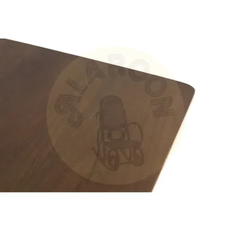 Mesa de comedor Kobe madera de mango acabado nogal mate base pedestal asimétrica metal estilo Japandi para 8-10 personas 200x100x76cm - Giner y Colomer - 2486GYC - foto-secundaria-4