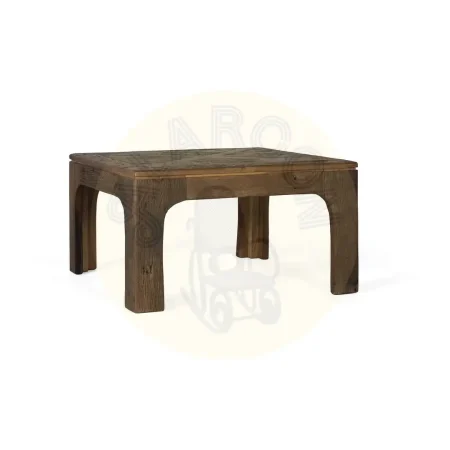 Mesa de centro Garden cuadrada de madera recuperada nogal envejecido multicolor estilo étnico floral 80x80x45cm - Giner y Colomer - 2494GYC - foto-secundaria-1