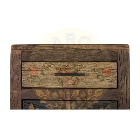 Sinfonier Garden 7 cajones en madera recuperada acabado nogal envejecido multicolor estilo étnico floral 51x39x130cm - Giner y Colomer - 2495GYC - foto-secundaria-2