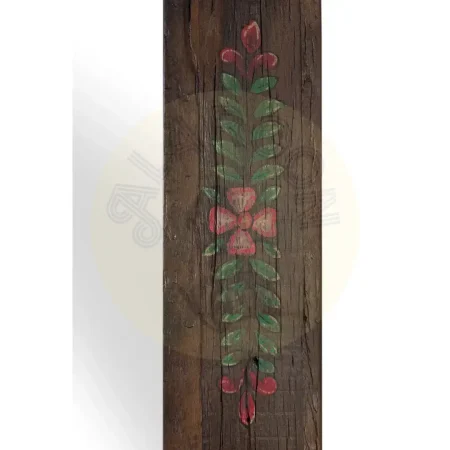 Espejo rectangular gran formato de madera recuperada con marco nogal envejecido multicolor estilo étnico floral 95x3x160cm - Giner y Colomer - 2497GYC - foto-secundaria-1