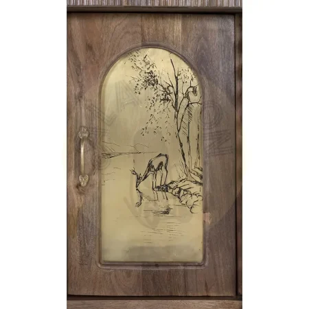 Aparador Bikaner en madera de mango acabado avellana mate con 4 puertas 4 cajones y 2 estantes estilo étnico colonial 169x39x92cm - Giner y Colomer - 2501GYC - foto-secundaria-2
