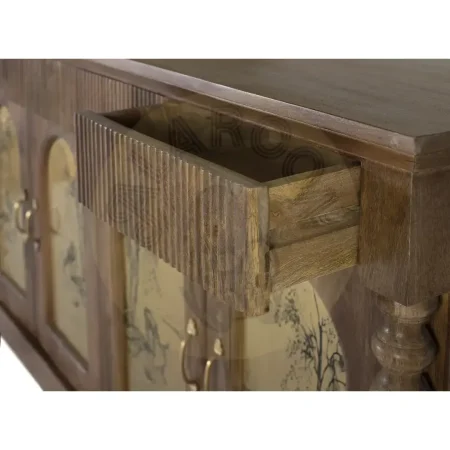 Aparador Bikaner en madera de mango acabado avellana mate con 4 puertas 4 cajones y 2 estantes estilo étnico colonial 169x39x92cm - Giner y Colomer - 2501GYC - foto-secundaria-3