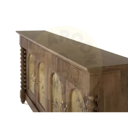Aparador Bikaner en madera de mango acabado avellana mate con 4 puertas 4 cajones y 2 estantes estilo étnico colonial 169x39x92cm - Giner y Colomer - 2501GYC - foto-secundaria-9