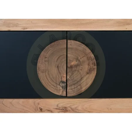 Mesa de centro Essence en madera de acacia acabado mate natural con detalles negros y estante inferior 140x60x40cm - Giner y Colomer - 2534GYC - foto-secundaria-4