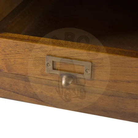 Mueble TV en madera de mindi maciza con 4 cajones 1 hueco y cajón secreter con accesorios de bronce 110x40x45cm - Moycor - 30013MYC - foto-secundaria-4