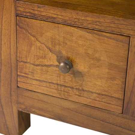 Mueble TV en madera de mindi maciza con 4 cajones 1 hueco y cajón secreter con accesorios de bronce 110x40x45cm - Moycor - 30013MYC - foto-secundaria-5