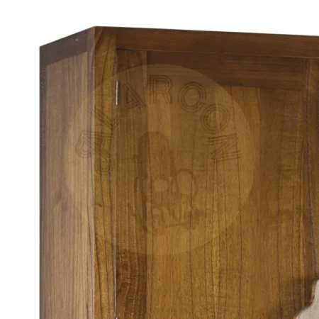 Aparador en mindi madera maciza con 7 cajones 2 puertas y cajón secreter accesorios de bronce 120x40x180cm - Moycor - 30014MYC - foto-secundaria-3