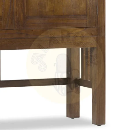 Aparador en mindi madera maciza con 7 cajones 2 puertas y cajón secreter accesorios de bronce 120x40x180cm - Moycor - 30014MYC - foto-secundaria-5
