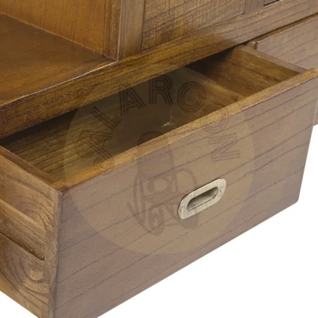 Mueble escalera de mindi hecho a mano 7 cajones 2 puertas accesorios en bronce plateado 98x25x98cm - Moycor - 301504DMYC - foto-secundaria-5