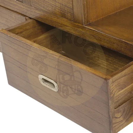 Mueble escalera de mindi hecho a mano 7 cajones y 2 puertas accesorios en bronce plateado 98x25x98cm - Moycor - 301504IMYC - foto-secundaria-2